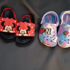 Girls toddler Minnie mouse and crocs size 5..